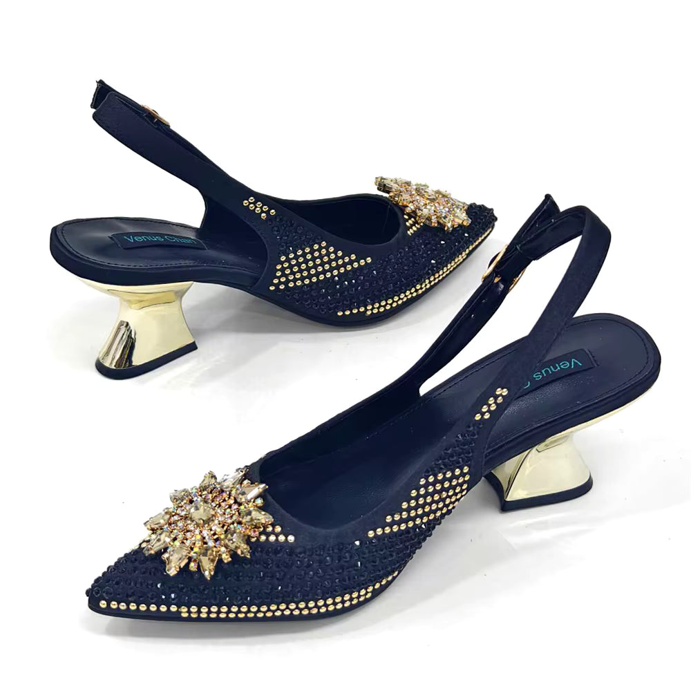 Lucky Star Bag With Elegant Pointed Tip Evening Party Shoes And Bag Set