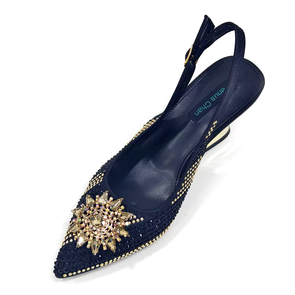 Lucky Star Bag With Elegant Pointed Tip Evening Party Shoes And Bag Set