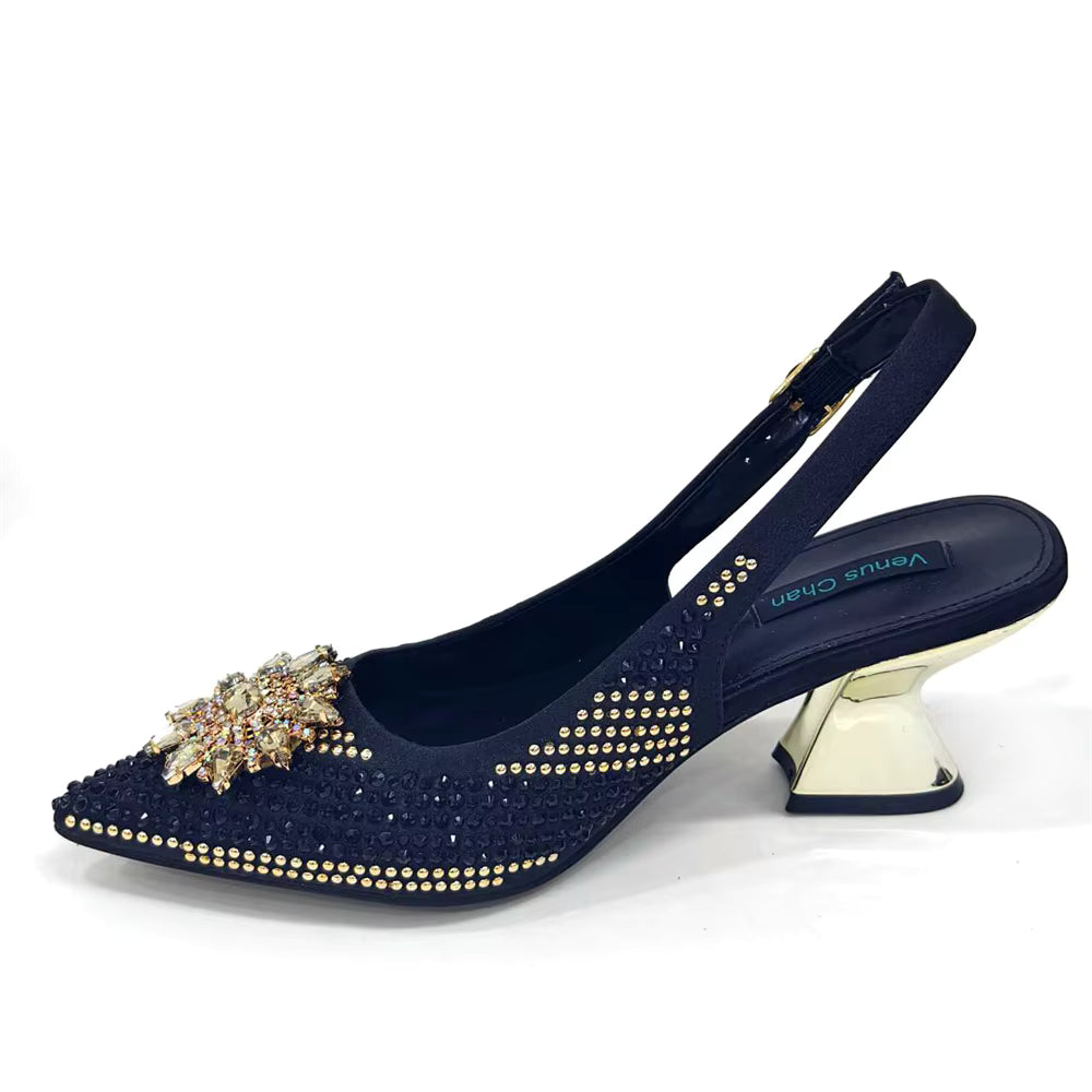Lucky Star Bag With Elegant Pointed Tip Evening Party Shoes And Bag Set
