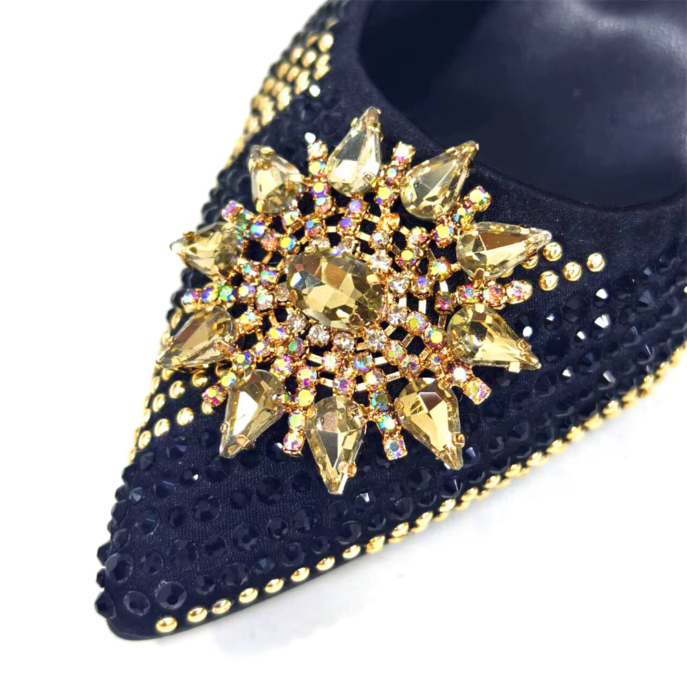 Lucky Star Bag With Elegant Pointed Tip Evening Party Shoes And Bag Set