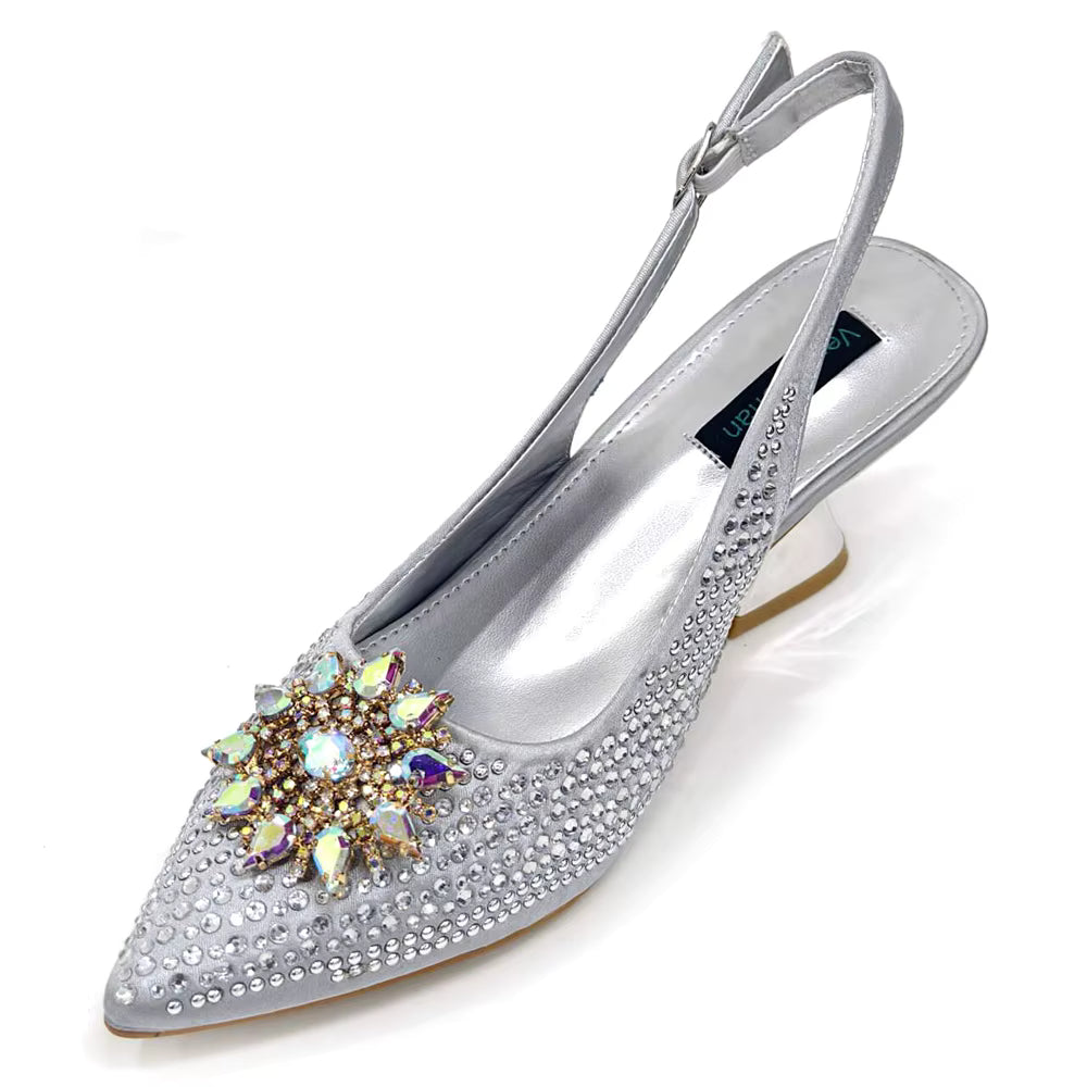 Lucky Star Bag With Elegant Pointed Tip Evening Party Shoes And Bag Set