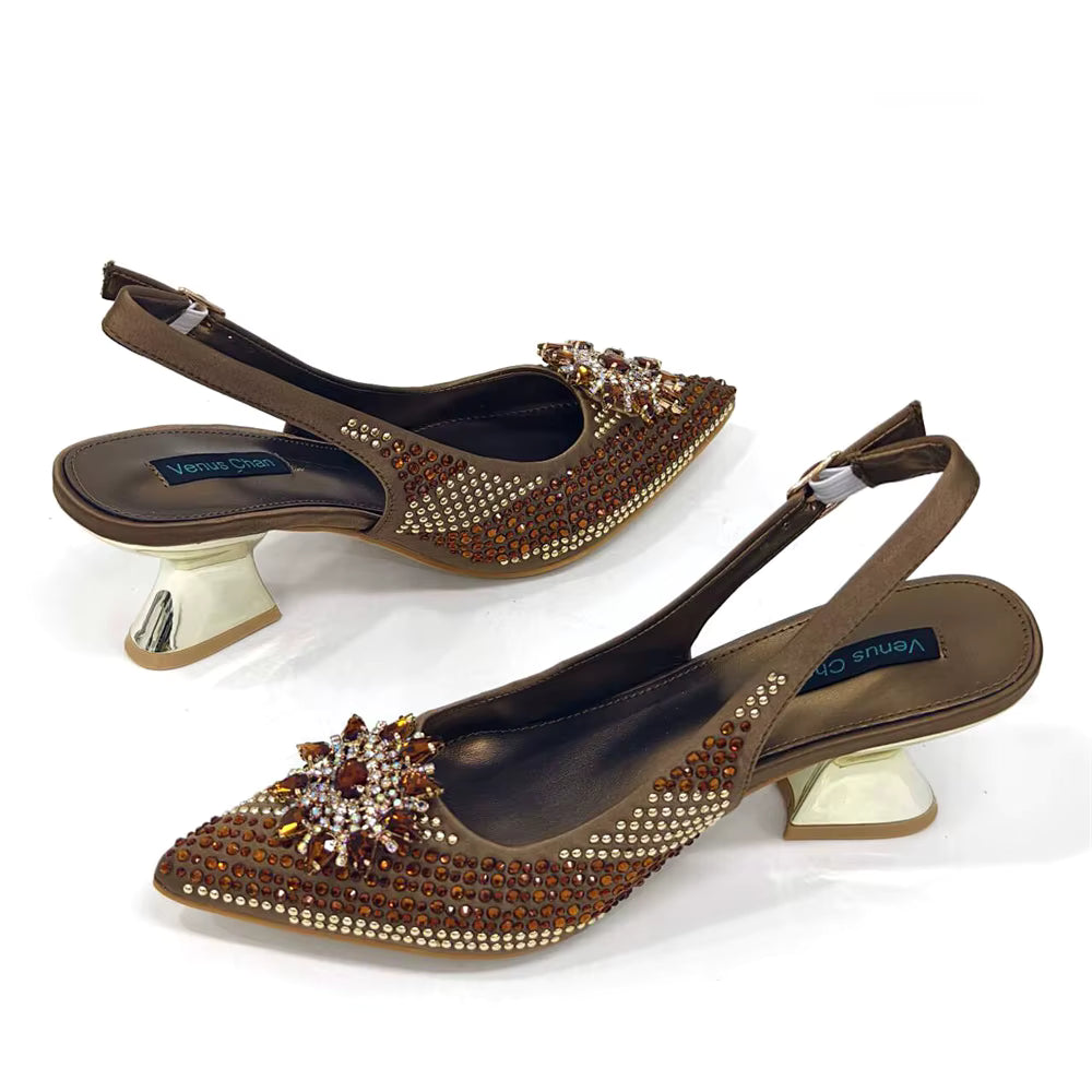 Lucky Star Bag With Elegant Pointed Tip Evening Party Shoes And Bag Set