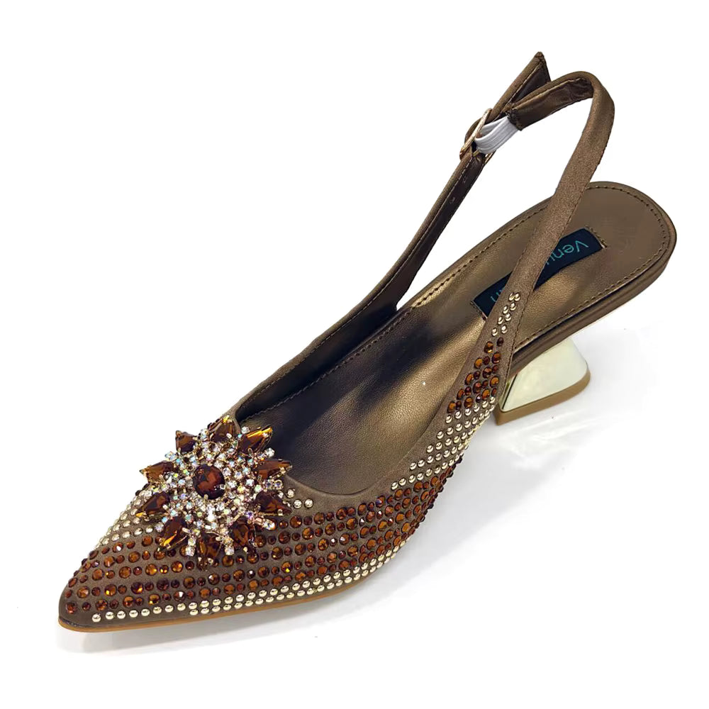Lucky Star Bag With Elegant Pointed Tip Evening Party Shoes And Bag Set