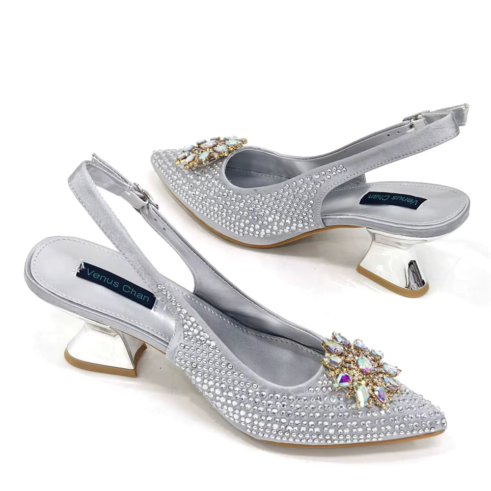 Lucky Star Bag With Elegant Pointed Tip Evening Party Shoes And Bag Set