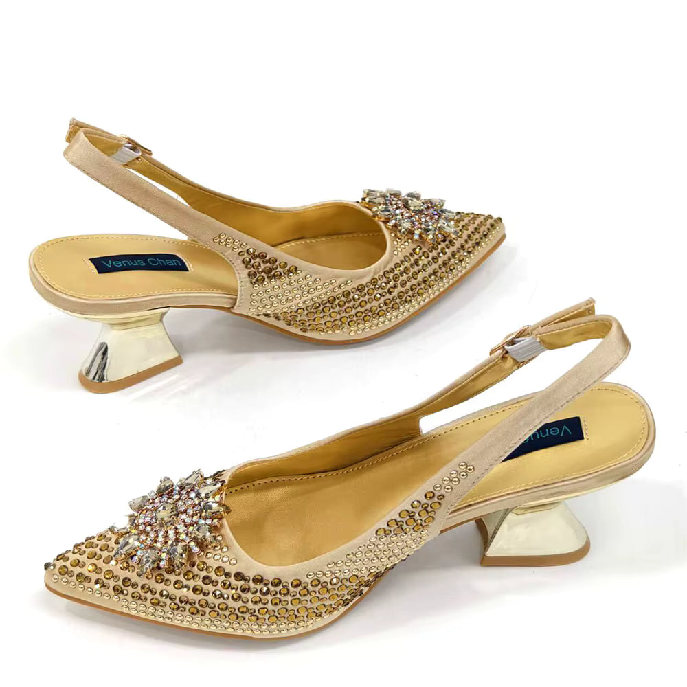 Lucky Star Bag With Elegant Pointed Tip Evening Party Shoes And Bag Set