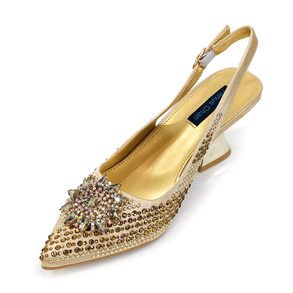 Lucky Star Bag With Elegant Pointed Tip Evening Party Shoes And Bag Set