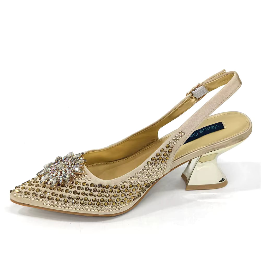 Lucky Star Bag With Elegant Pointed Tip Evening Party Shoes And Bag Set