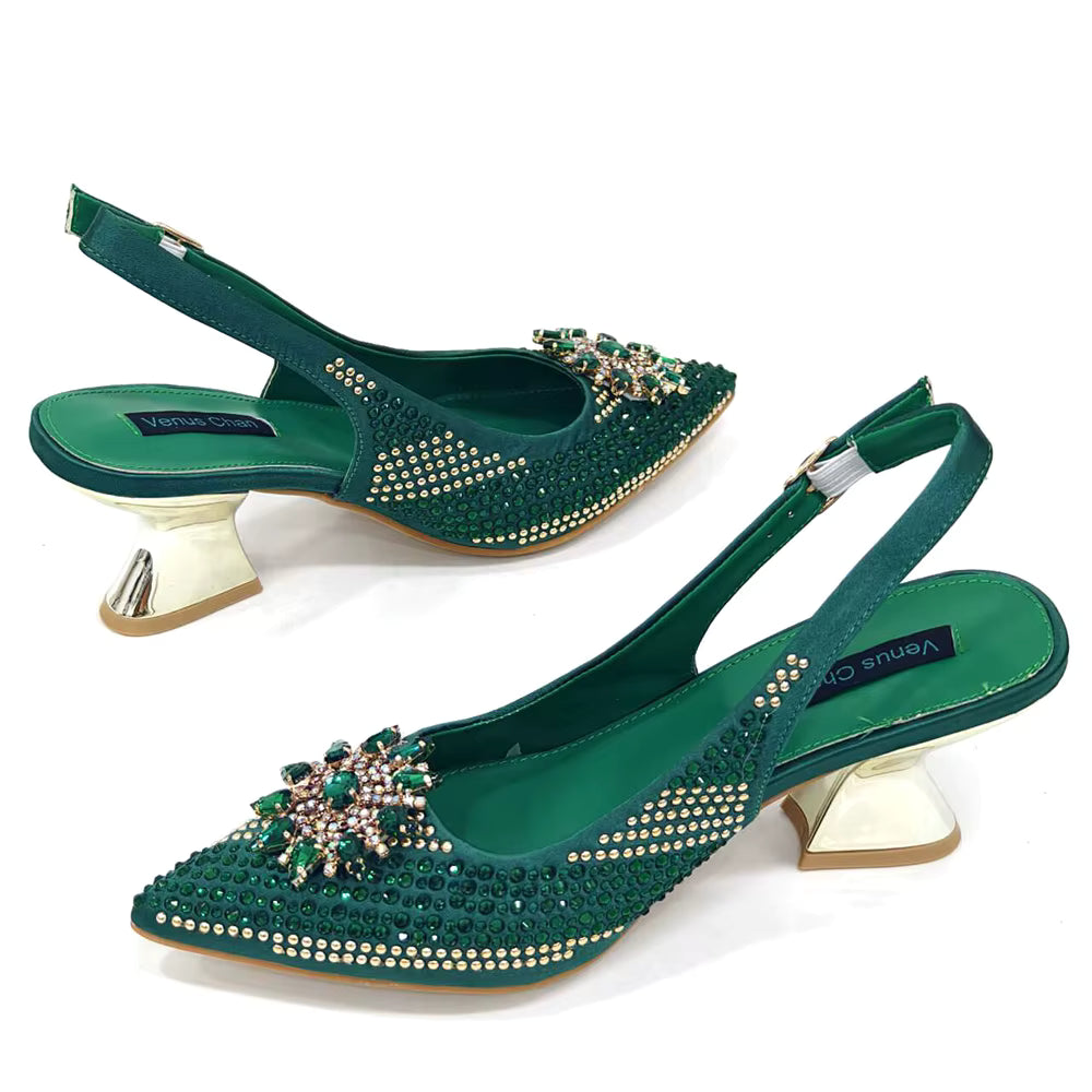 Lucky Star Bag With Elegant Pointed Tip Evening Party Shoes And Bag Set