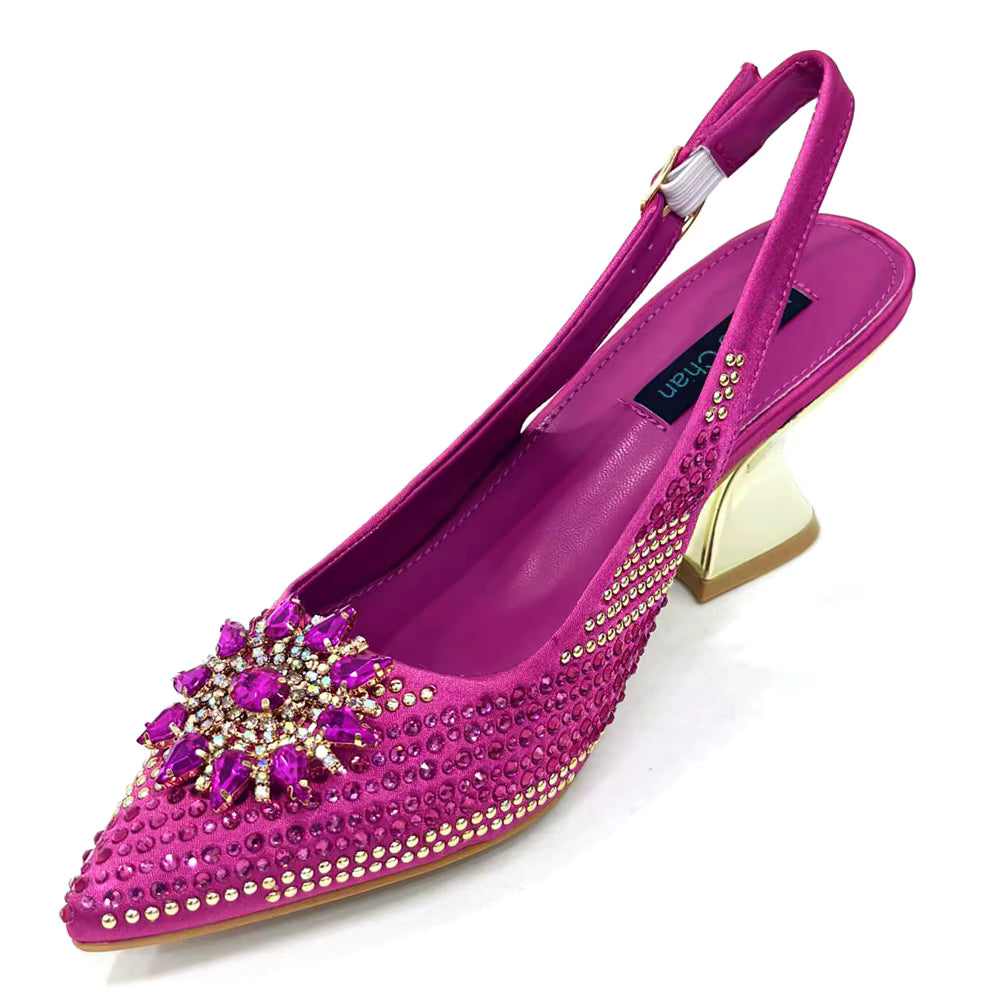 Lucky Star Bag With Elegant Pointed Tip Evening Party Shoes And Bag Set