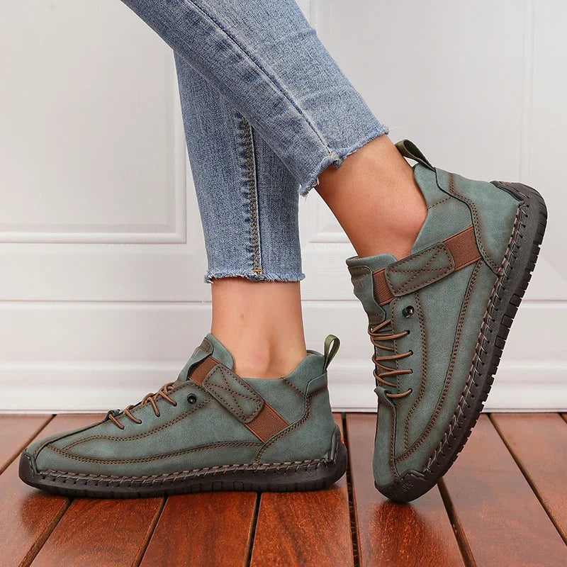 Luxurious Design Lace-up Solid Round Toe Microfiber Loafers