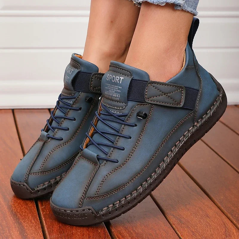 Luxurious Design Lace-up Solid Round Toe Microfiber Loafers