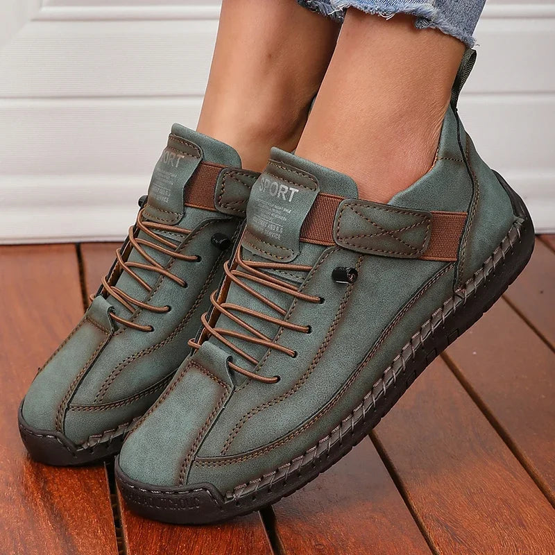 Luxurious Design Lace-up Solid Round Toe Microfiber Loafers