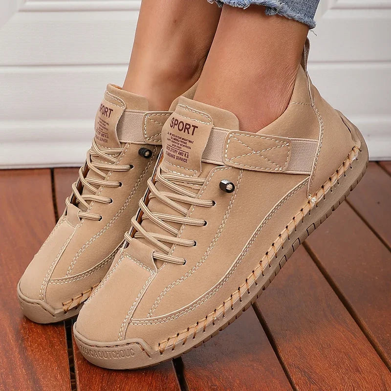 Luxurious Design Lace-up Solid Round Toe Microfiber Loafers
