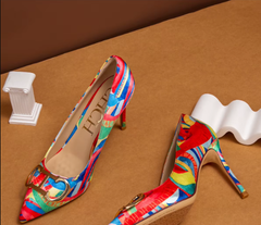 Luxurious Design and Exquisite Contrast Versatile Thin High Heels
