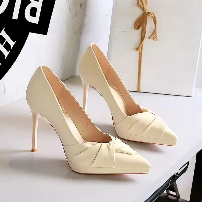 Banquet Pointed Toe Waterproof Platform Super High Heels