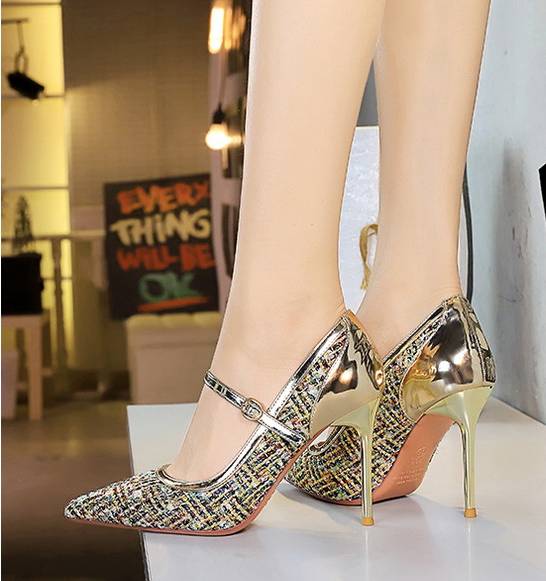 Buckle Strap Banquet Stiletto Banquet Super High Heels