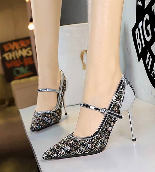 Buckle Strap Banquet Stiletto Banquet Super High Heels