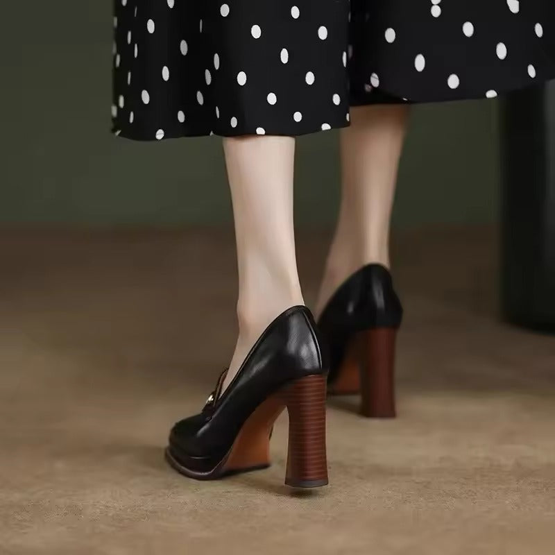 Luxury Chunky Heels Designer Loafers Platform Pumps High Heels Shoes