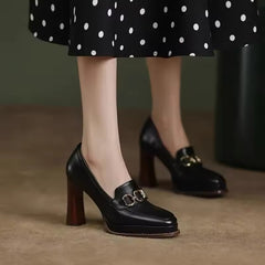 Luxury Chunky Heels Designer Loafers Platform Pumps High Heels Shoes