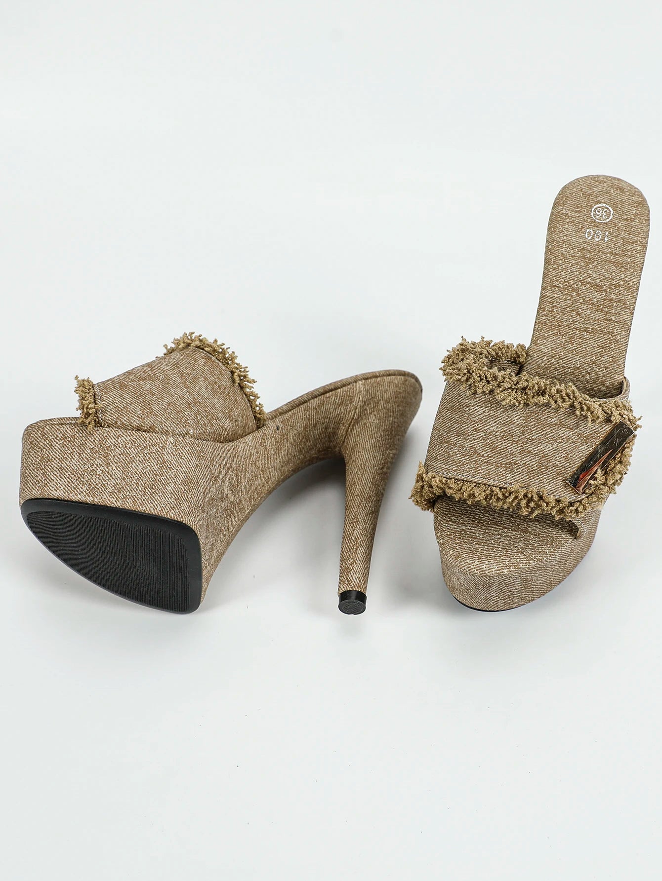 Cloth Ultra Rubber Platform Thin High Heel Sandals