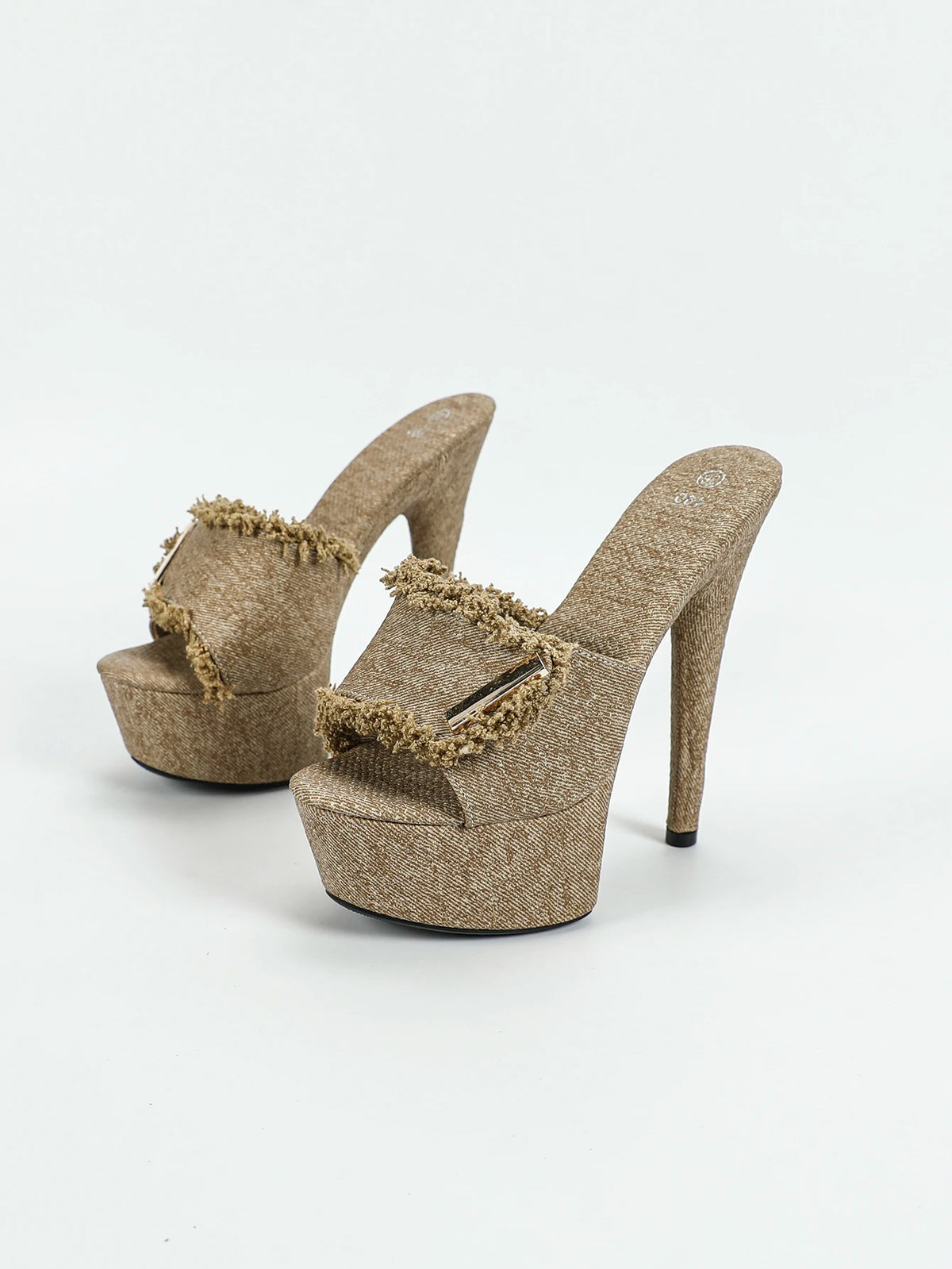 Cloth Ultra Rubber Platform Thin High Heel Sandals
