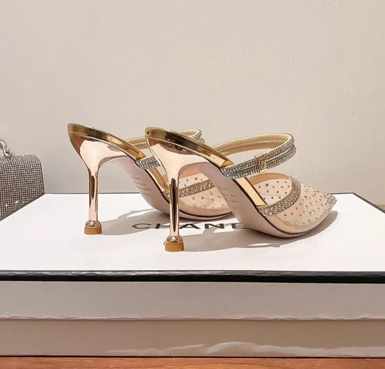 Comfortable Breathable PVC Evening Party High Heels Pumps