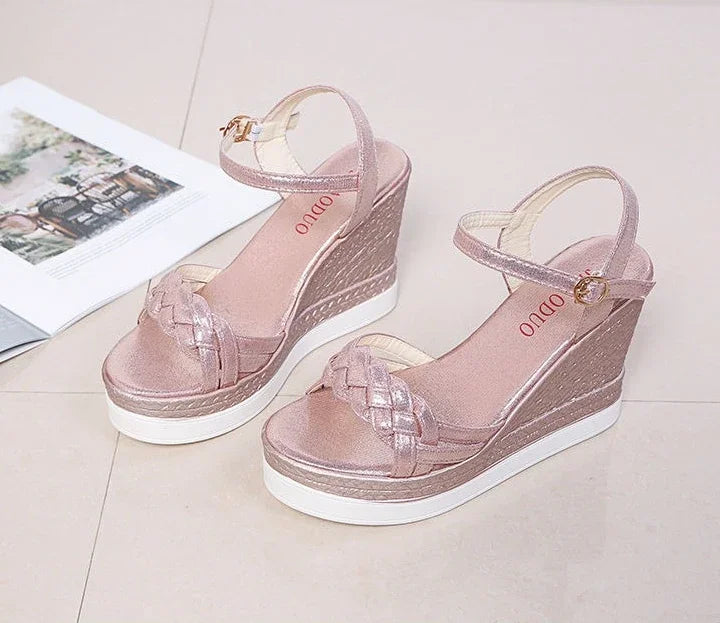 Back Strap Comfortable PVC Outdoor Wedges Heel Sandals