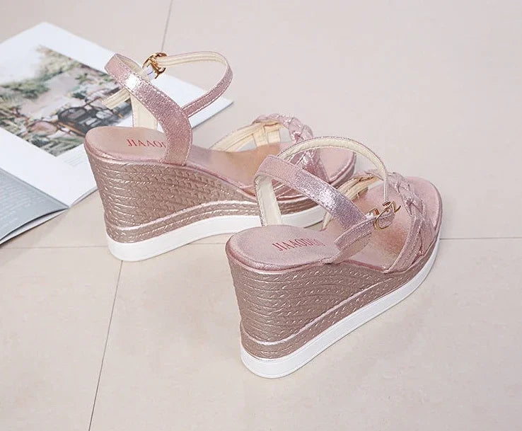 Back Strap Comfortable PVC Outdoor Wedges Heel Sandals