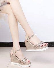 Back Strap Comfortable PVC Outdoor Wedges Heel Sandals