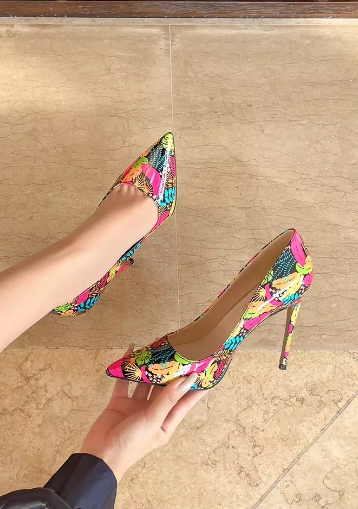 Luxury Microfiber Pointed toe Pumps High Stiletto Heels