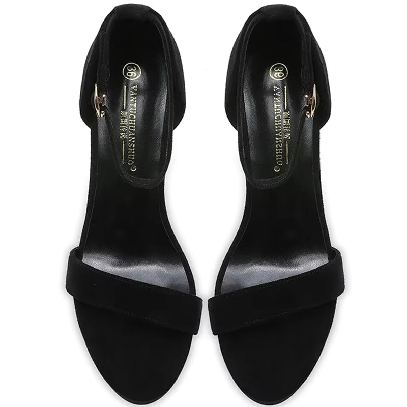 Platform Suede Strappy Shallow Catwalk Fetish Stiletto Heels