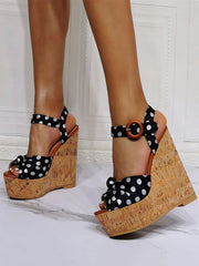 Luxury Polka Dots Platform Wedge Sandals