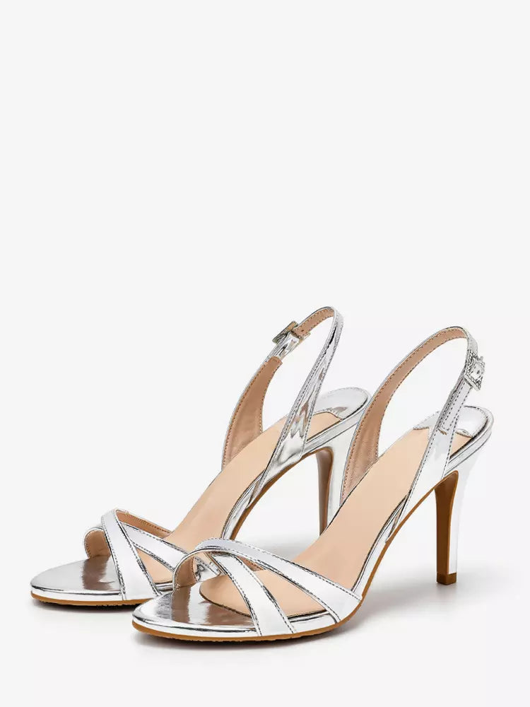 Polyurethane Open Toe Stiletto Heel High Heel Pumps