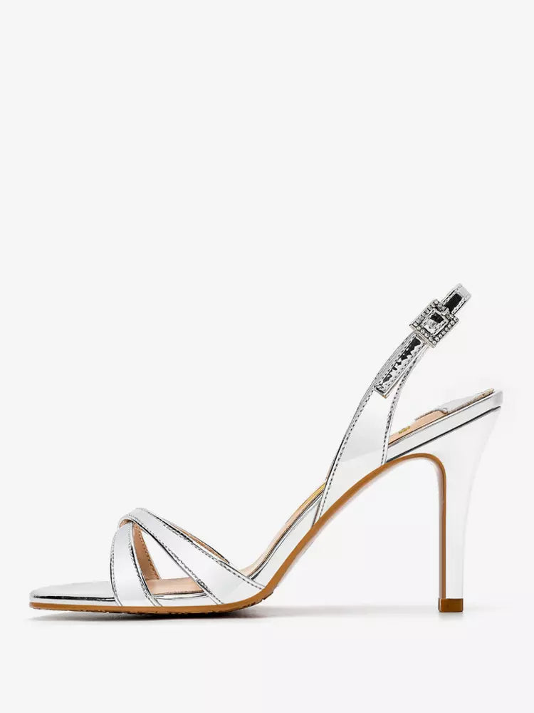 Polyurethane Open Toe Stiletto Heel High Heel Pumps