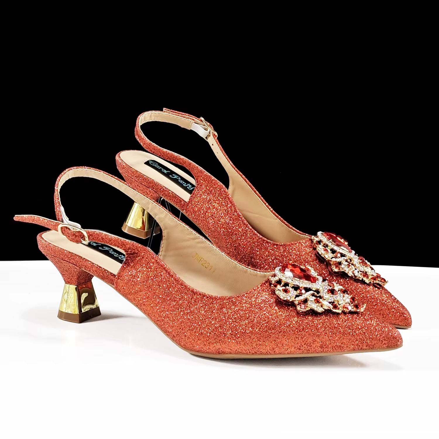 Luxury Rhinestone High Heels for Party Wedding Pointed Toe Shoe Bag Set