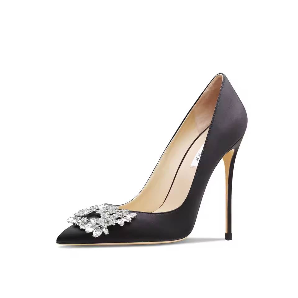Rhinestone Pointed Toe Wedding Party High Heels Pumps
