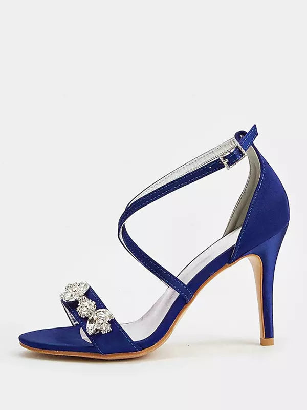 Rhinestones Polyurethane Wedding Party Open Toe High Heel