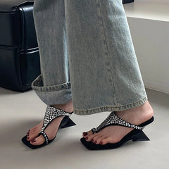 Rhinestones Rubber Bling Wedges High Heeled Sandals