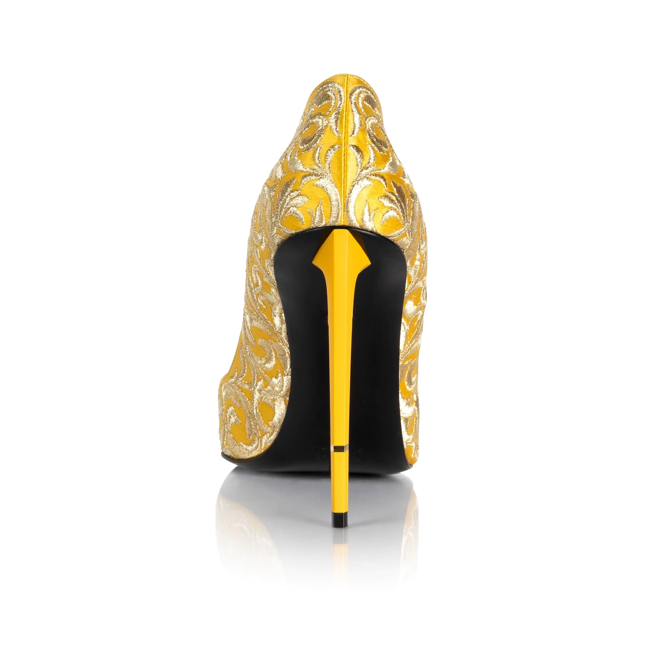 Luxury Silk Embroidered Stiletto Pumps Shallow High Heels Shoes