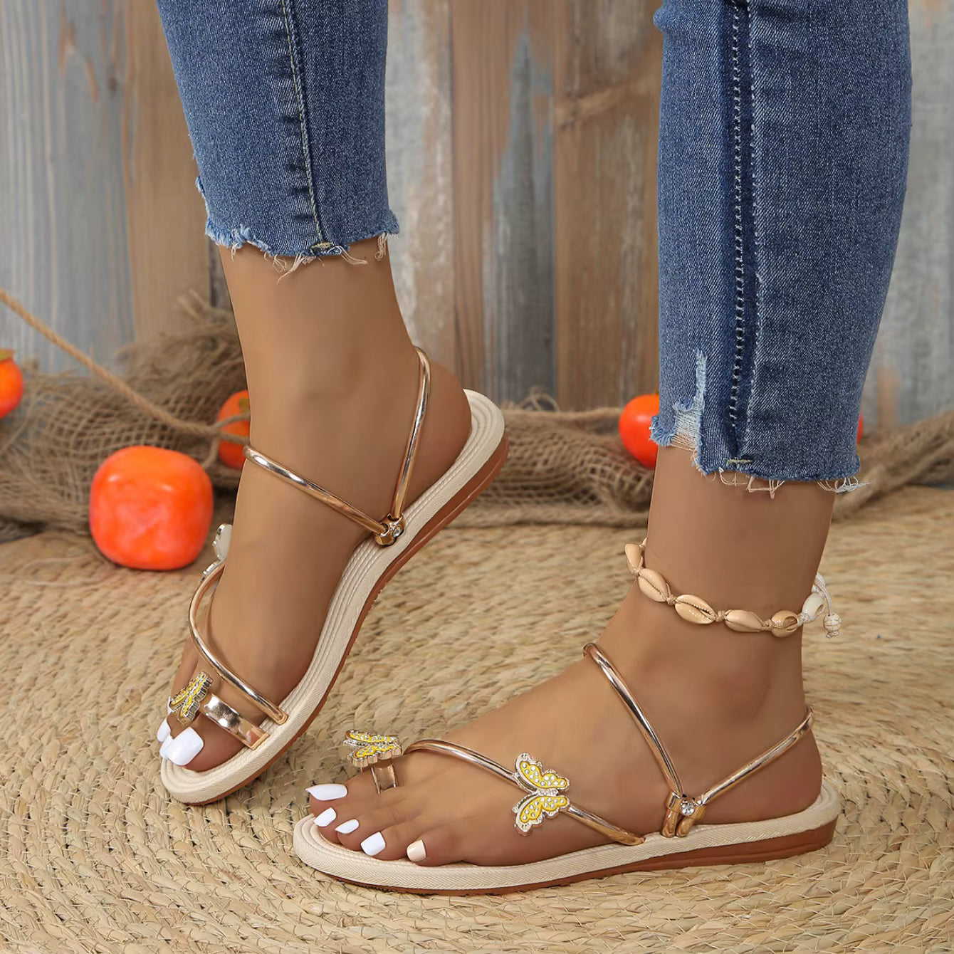 Luxury Solid Pull On Outside Beach Flat Slippers