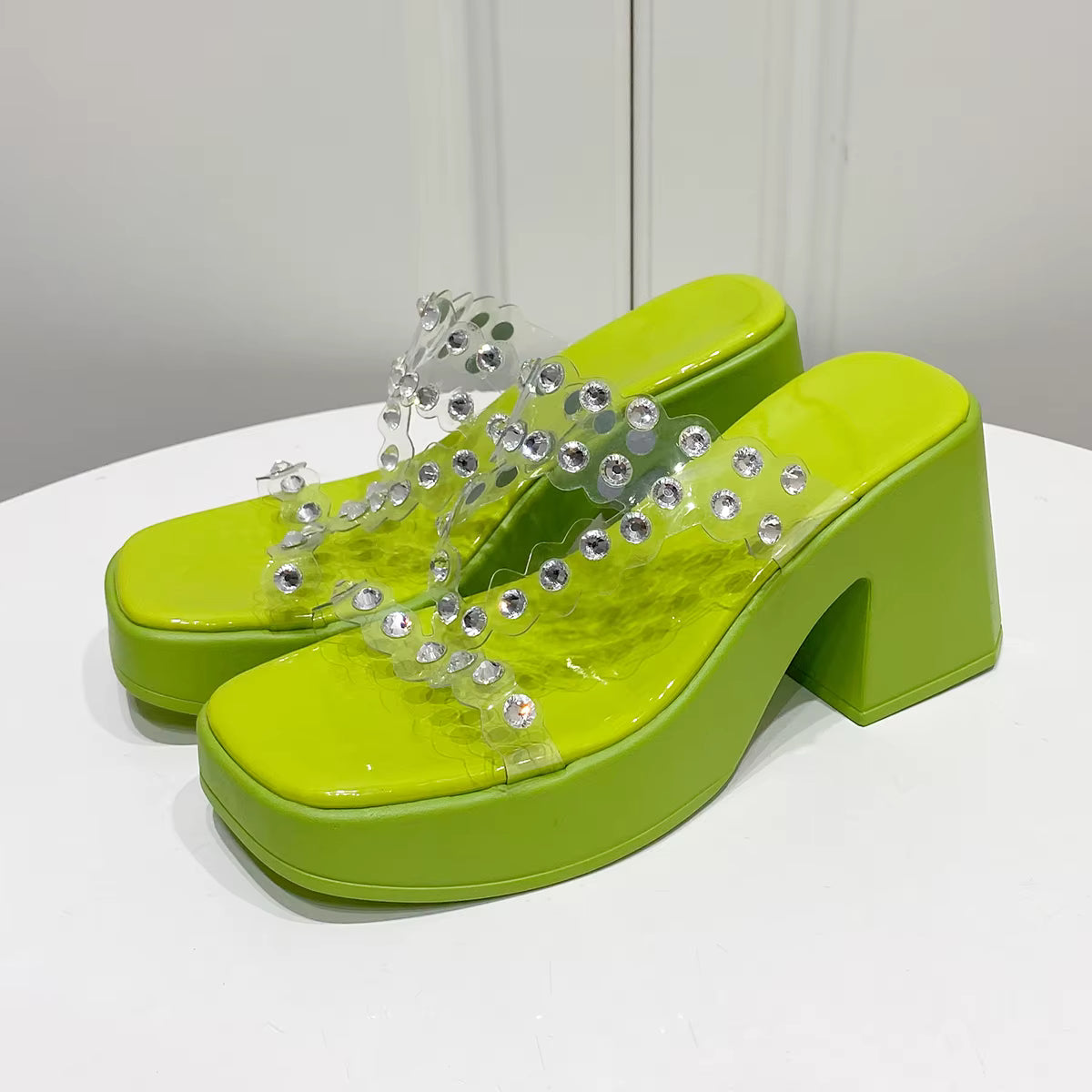 Luxury Transparent Slingback Pumps  PVC High Heels