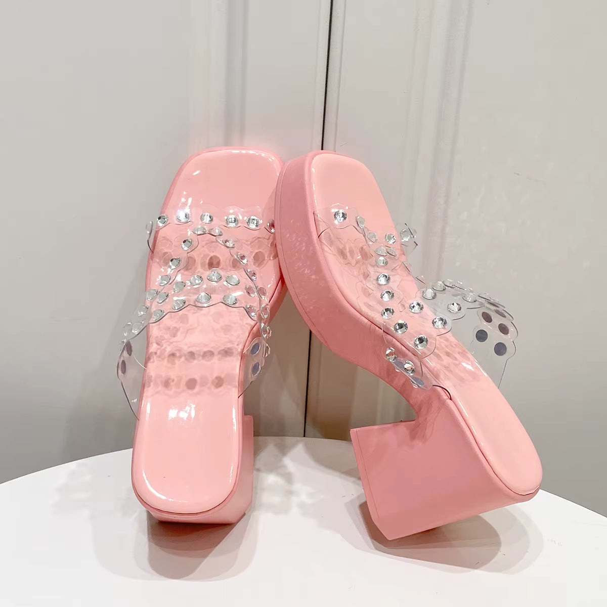 Luxury Transparent Slingback Pumps  PVC High Heels