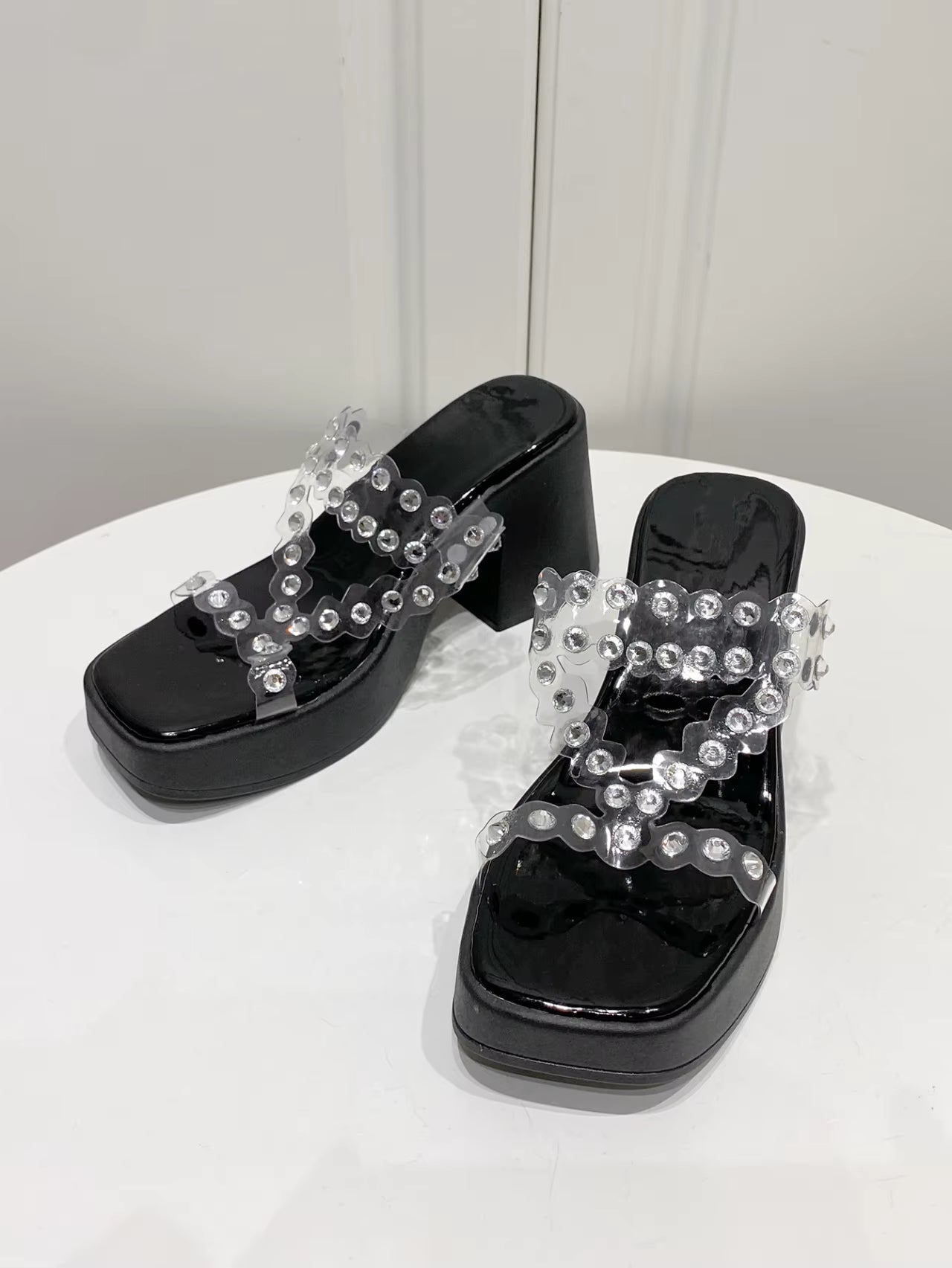 Luxury Transparent Slingback Pumps  PVC High Heels