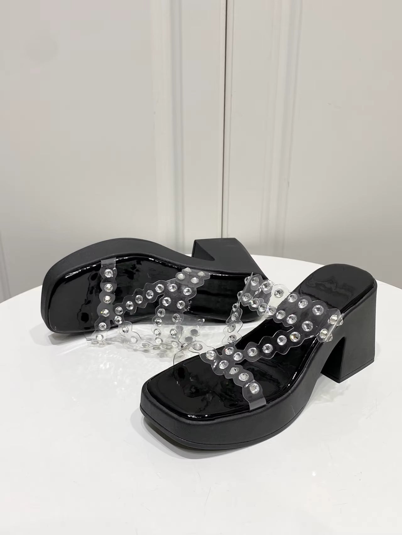 Luxury Transparent Slingback Pumps  PVC High Heels