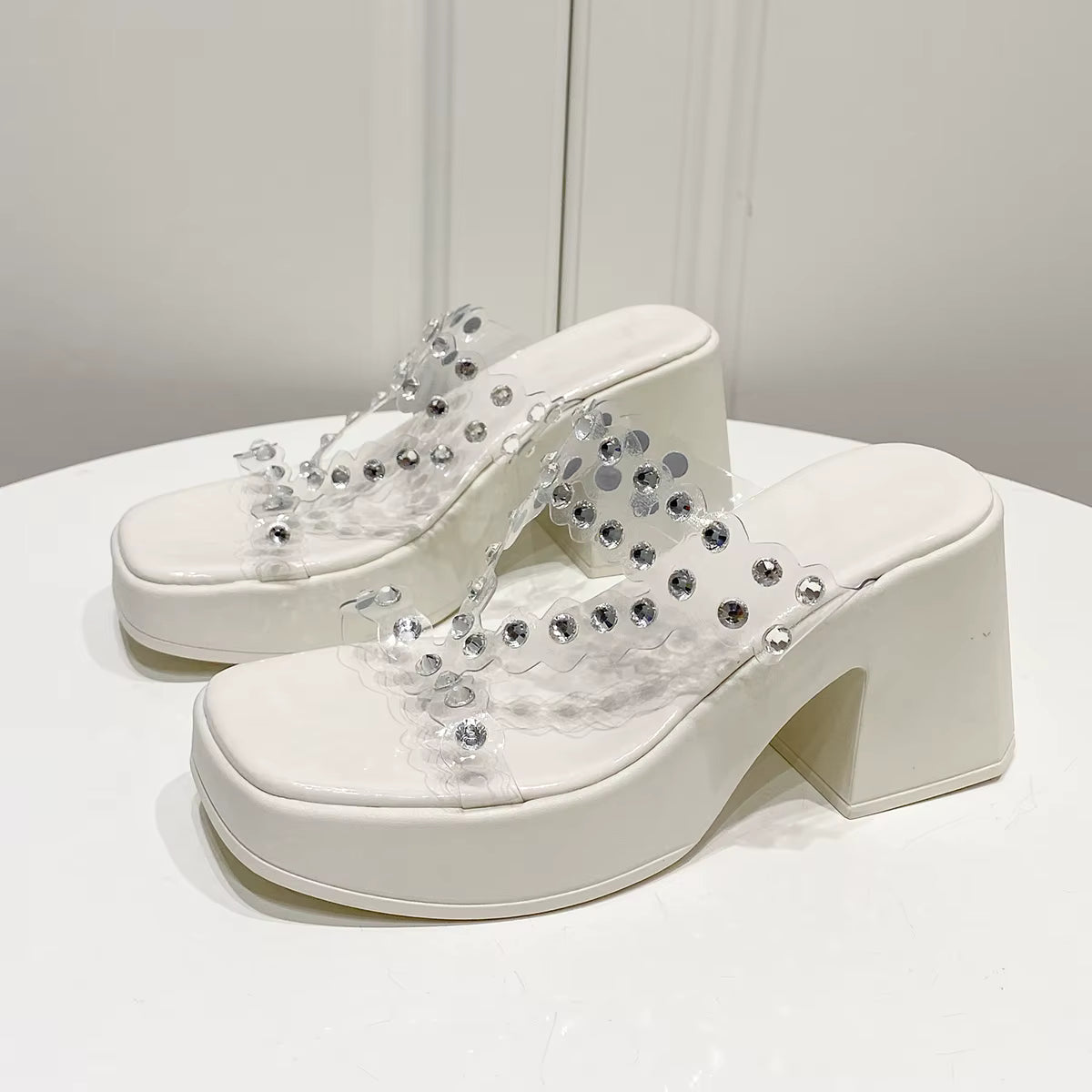 Luxury Transparent Slingback Pumps  PVC High Heels