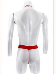 Male Underwear T String Home Men's Lingerie Bodysuit Bow Tie Per