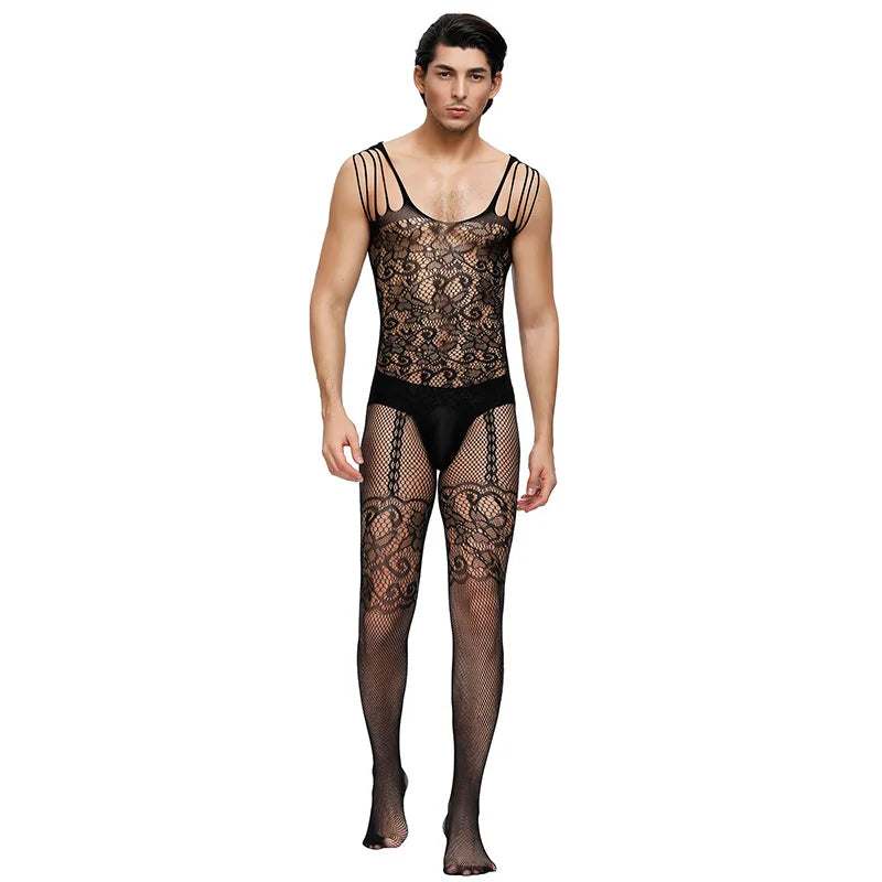 Men lingerie man bodysuit cosplay porno teddy intimates costumes intimates net underwear male tights full body