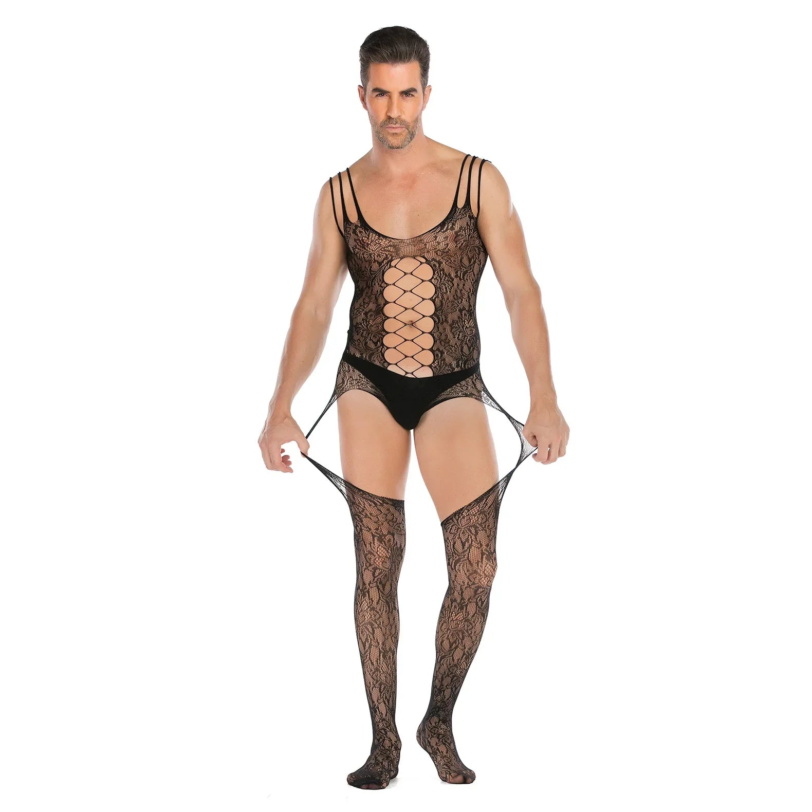 Men lingerie man bodysuit cosplay porno teddy intimates costumes intimates net underwear male tights full body