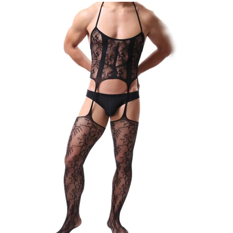 Men lingerie man bodysuit cosplay porno teddy intimates costumes intimates net underwear male tights full body