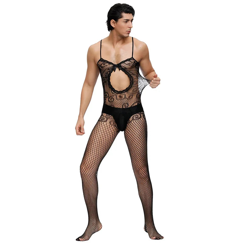 Men lingerie man bodysuit cosplay porno teddy intimates costumes intimates net underwear male tights full body
